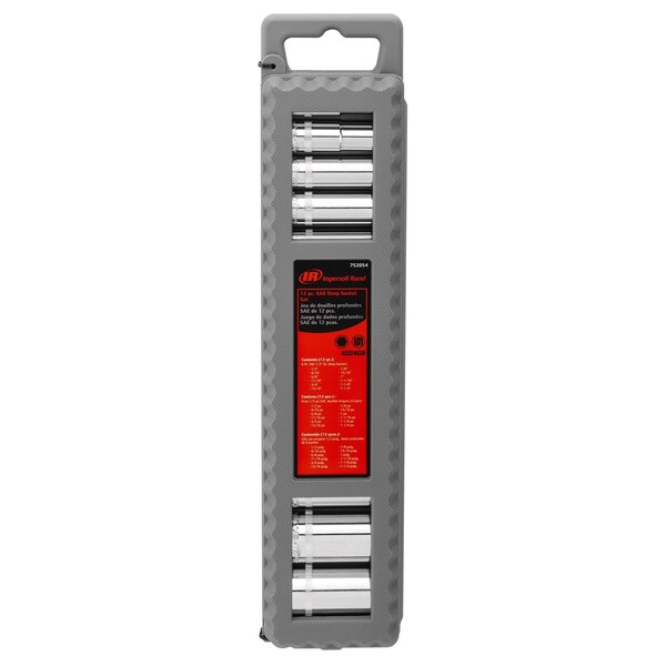 12 Piece 1/2 Inch Drive Deep Socket Set - SAE 6-Pt